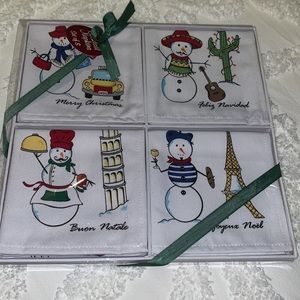 🌲 Christmas washable cocktail napkins 10.5” square